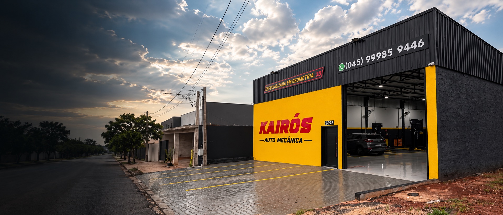 Fachada da Kairos Auto Mecânica em Foz do Iguaçu